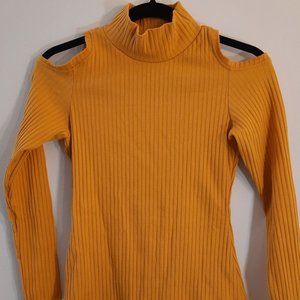 Mustard Cold Shoulder Bodysuit